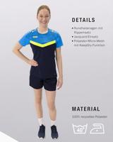 JAKO 6124D T-Shirt Iconic Dames - Marine Jako-Blauw/Fluogeel - 40 - thumbnail