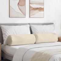 Bolster Kussens 2 pcs Beige 25 x 70 cm Microvezel Stof - thumbnail