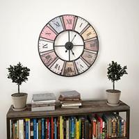 Wandklok vintage-stijl quartz-mechanisme XXL 60 cm metaal - thumbnail