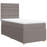 Boxspring met matras stof taupe 90x200 cm - thumbnail