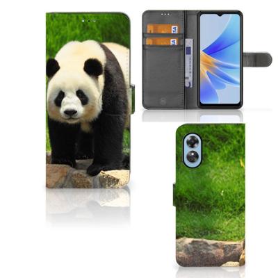 OPPO A17 | Telefoonhoesje | Met pasjeshouder | Panda