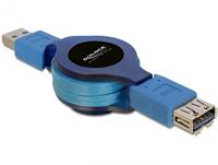 Delock 82649 USB-kabel USB 3.0 USB-A stekker, USB-A bus 1.20 m Blauw - thumbnail