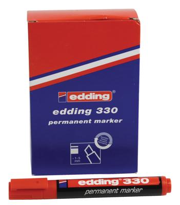 Permanente markeerstift Edding 330 Rood (10 Stuks)