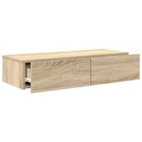 Wandschap met lades 80x33x17 cm bewerkt hout sonoma eikenkleur - thumbnail