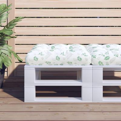 VidaXL Palletkussen bladpatroon 50x50x12 cm stof VidaXL Palletkussen bladpatroon 50x50x12 cm stof