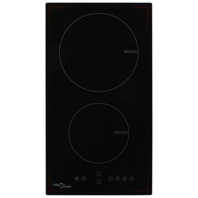 VidaXL Inductiekookplaat met 2 kookzones aanraakbediening 3500 w glas