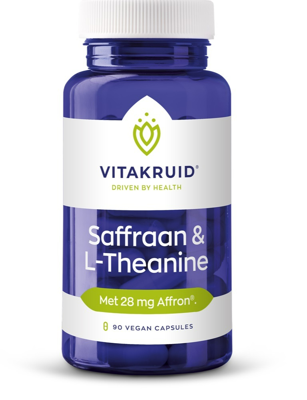 Vitakruid Saffraan 28 mg (Affron®) & L-Theanine Groene Thee 90 Vitakruid Saffraan 28 mg (Affron®) & L-Theanine Groene Thee 90