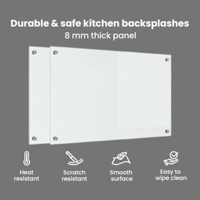 VidaXL Keuken achterwand 2 pcs doorzichtig 80 x 50 cm gehard glas VidaXL Keuken achterwand 2 pcs doorzichtig 80 x 50 cm gehard glas