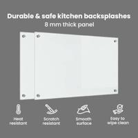 VidaXL Keuken achterwand 2 pcs doorzichtig 80 x 50 cm gehard glas - thumbnail