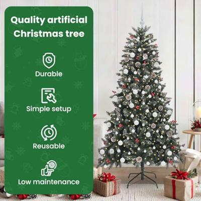Kunstkerstboom met 300 LED Groen 180 cm PVC en Plastic en Staal