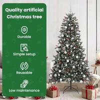 Kunstkerstboom met 300 LED Groen 180 cm PVC en Plastic en Staal - thumbnail