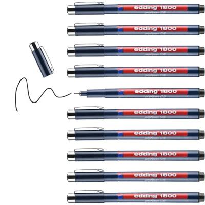 Fineliner edding 1800 0.5mm zwart | 10 stuks Fineliner edding 1800 0.5mm zwart | 10 stuks