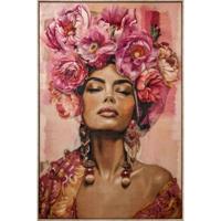 Schilderij Home ESPRIT Roze Blommor Fluweel Shabby Chic 103 x 4,5 x 143 cm - thumbnail