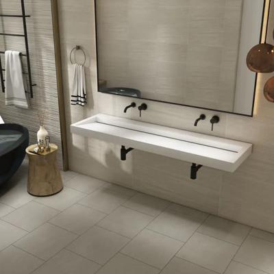 Wastafel BWS Hoya 140x45.5 cm Zonder Kraangat Mat Wit Wastafel BWS Hoya 140x45.5 cm Zonder Kraangat Mat Wit