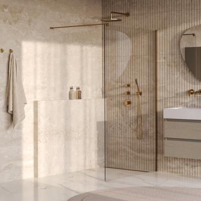BRAUER Oblivion Inloopdouche - 120x200cm - glascoating - helder glas - geborsteld goud PVD GS-OBI1H120200GG
