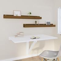 Wandschappen 2 st 110x12x9 cm massief grenenhout honingbruin - thumbnail