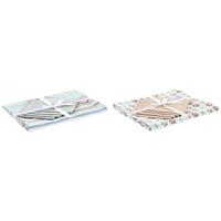 Placemat en servetten DKD Home Decor 2 Stuks 150 x 150 x 0,5 cm Grijs Hemelsblauw - thumbnail