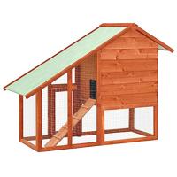 Konijnenhok 140x63x120 cm massief vurenhout - thumbnail