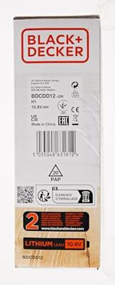 BLACK+DECKER BDCDD12 10.8V 1.5Ah Schroefboormachine | 1x 10.8V 1.5Ah accu + 200 mA lader - BDCDD12-QW