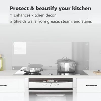VidaXL Keuken spatscherm lichtgrijs 110 x 40 cm gehard glas