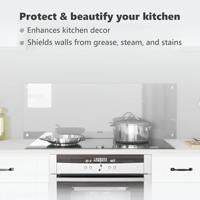 VidaXL Keuken spatscherm lichtgrijs 110 x 40 cm gehard glas - thumbnail