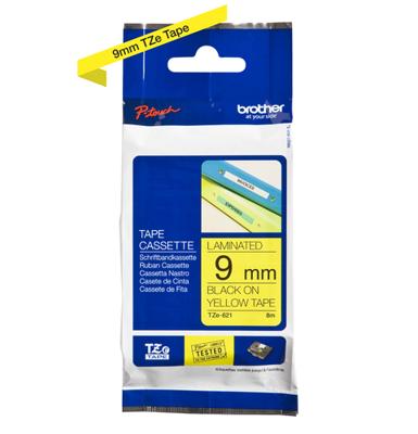 Brother printlintcassette TZE-621 geel/zwart 9 mm - thumbnail