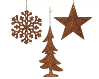 plastic kerstfiguur l10cm bruin 1 stuk - thumbnail