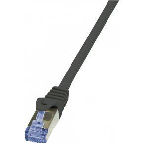LogiLink CQ3033S RJ45 Netwerkkabel, patchkabel CAT 6A S/FTP 1.00 m Zwart Vlambestendig, Snagless 1 stuk(s)