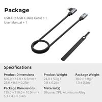 SmallRig 4791 USB-C (Straight) to USB-C (Angled) Data Cable (60cm / 23.6in) - thumbnail
