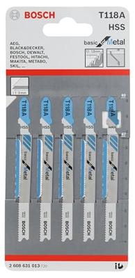 Bosch Professional T118A Decoupeerzaagbladen Basic for Metal VE=5 - 2608631013