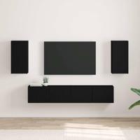 TV Wandkast 2 pcs Zwart 30 x 31 x 60 cm Bewerkt hout - thumbnail