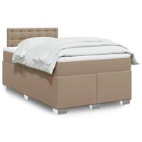 Boxspring met matras kunstleer cappuccinokleurig 120x200 cm - thumbnail
