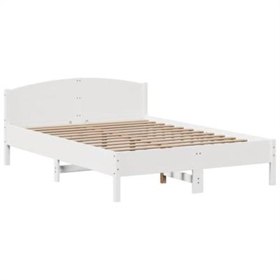 Bed met boekenkast zonder matras grenenhout wit 150x200 cm