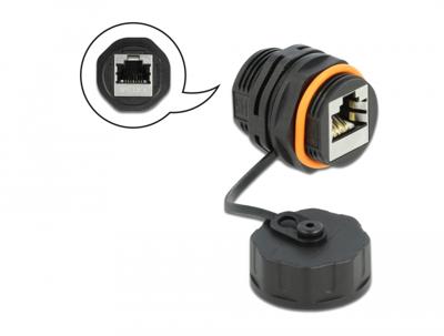 Delock 86695 Kabelconnector RJ45 jack naar RJ45 jack Cat.6A met beschermkap waterdicht Delock 86695 Kabelconnector RJ45 jack naar RJ45 jack Cat.6A met beschermkap waterdicht