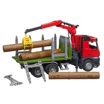 bruder Vrachtwagen Mercedes Benz Arocs houten transportwagen met grijpboerderij Kant-en-klaar model Vrachtwagen (model)