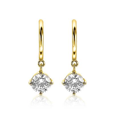 Zinzi ZIO1980G Oorbellen met bedels zilver goudkleurig met zirconia