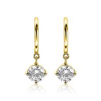 Zinzi ZIO1980G Oorbellen met bedels zilver goudkleurig met zirconia - thumbnail