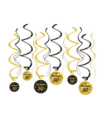 Classy Party Swirls Abraham 50 Jaar (12st)