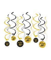 Classy Party Swirls Abraham 50 Jaar (12st) - thumbnail