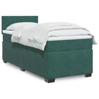 Boxspring met matras fluweel donkergroen 90x200 cm - thumbnail