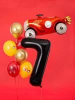 Folieballon Cijfer 7 Zwart (86cm) - thumbnail