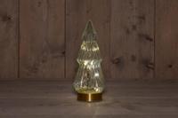 B.O.T. Tree Glass 10X23,5 cm Clear With Golden Base 10Led kerstverlichting Anna's Collection - Annas collection - thumbnail