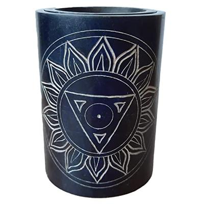 Donkerblauwe Zeepsteen Gesneden Chakra Geurbrander