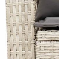 Tuinschommelstoel met kussens poly rattan lichtgrijs - thumbnail