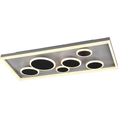LED Plafondlamp - Plafondverlichting - Trion Horry - 45W - Aanpasbare Kleur - Rechthoek - Mat Zwart - Aluminium