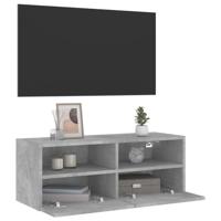 Tv-wandmeubel 80x30x30 cm bewerkt hout betongrijs - thumbnail