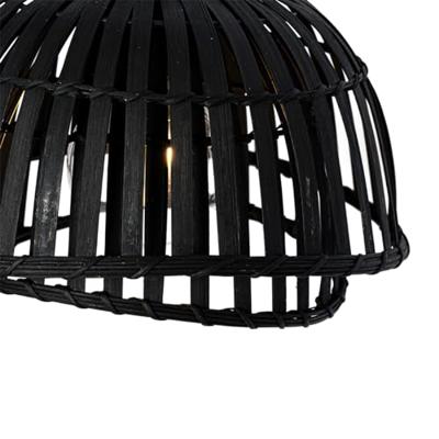 QAZQA Oosterse hanglamp zwart bamboe 3-lichts - Pua