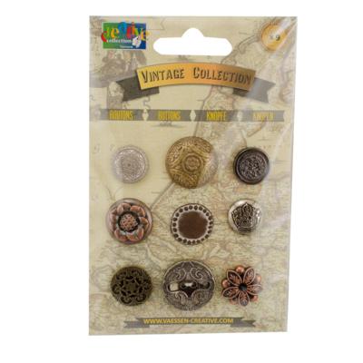 Vaessen Creative • vintage buttons assortiment bronze 9pcs