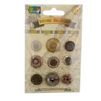 Vaessen Creative • vintage buttons assortiment bronze 9pcs - thumbnail