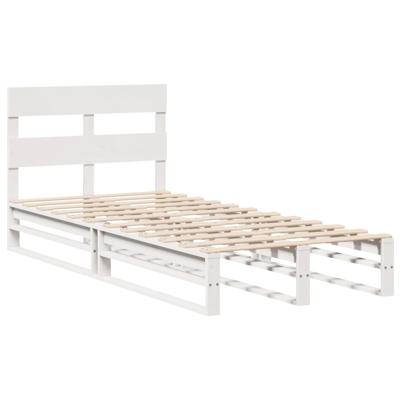 Bedframe zonder matras massief grenenhout wit 140x200 cm